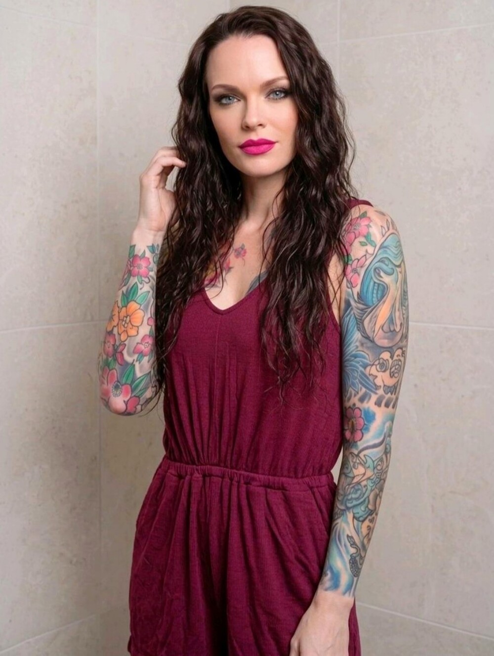 Staring At Stars Maroon Sleeveless Romper Plunge V Neck Pocket Playsuit Sz XS